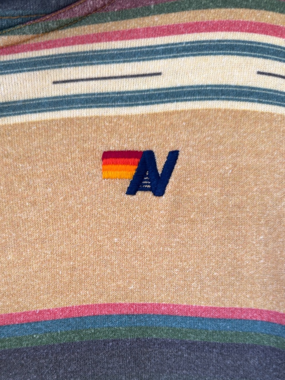 Aviator Nation Multicolor Striped Hoodie in Tan, Blue, Pink, Green, Yellow - Picture 7 of 7